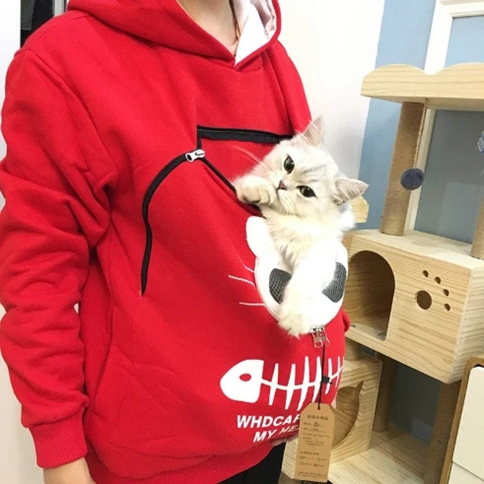 cat pouch hoodie cat hoodie cat carrier hoodie cat pocket hoodie