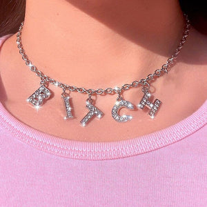 Bitch Crystal Choker Necklace Bitch Crystal Choker Necklace