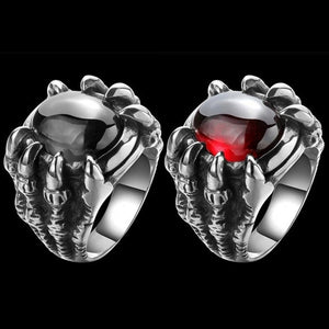 Dragon Claw Red Stone Ring dragon ring, mens dragon ring, dragon ring silver, dragon claw ring, dragon eye ring