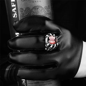 Dragon Claw Red Stone Ring dragon ring, mens dragon ring, dragon ring silver, dragon claw ring, dragon eye ring