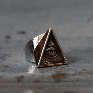 Eye of Providence Illuminati Silver 316L Stainless Steel Ring Eye of Providence Illuminati Silver 316L Stainless Steel Ring