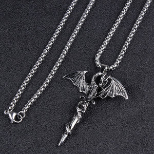 Vintage Sword Dragon Pendant Necklace Vintage Sword Dragon Pendant Necklace