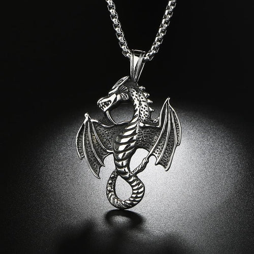 Flame Dragon Pendant Necklace