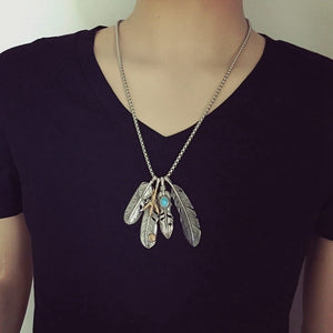 3 Eagle Feathers With Eagles Claw Pendant Necklace | Turquoise Eagle Feather | Eagle Pendant Necklace 3 Eagle Feathers With Eagles Claw Pendant Necklace | Turquoise Eagle Feather | Eagle Pendant Necklace