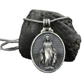 Virgin Mary Commemorative Necklace Religious Christian Stainless Steel Necklace Virgin Mary Commemorative Necklace Religious Christian Stainless Steel Necklace