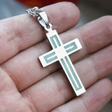 Glow In The Dark Cross Necklace - Cross Necklace, Glow in the Dark Necklace, Faith Necklace, Green Cross Necklace, Christian Necklace, Stainless Steel Necklace Glow In The Dark Cross Necklace - Cross Necklace, Glow in the Dark Necklace, Faith Necklace, Green Cross Necklace, Christian Necklace, Stainless Steel Necklace