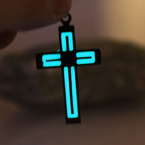 Glow In The Dark Cross Necklace - Cross Necklace, Glow in the Dark Necklace, Faith Necklace, Green Cross Necklace, Christian Necklace, Stainless Steel Necklace Glow In The Dark Cross Necklace - Cross Necklace, Glow in the Dark Necklace, Faith Necklace, Green Cross Necklace, Christian Necklace, Stainless Steel Necklace