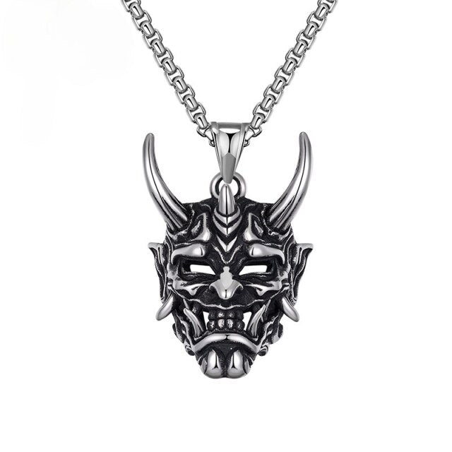 Ninja Samurai Ghost Skull Mask Necklace