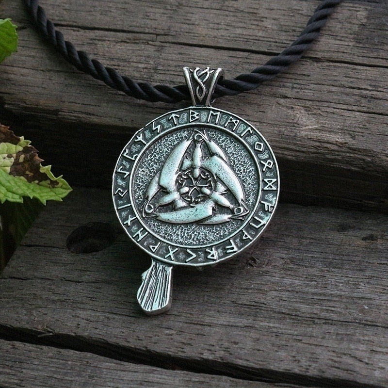 Viking Crow Raven Pendant Necklace