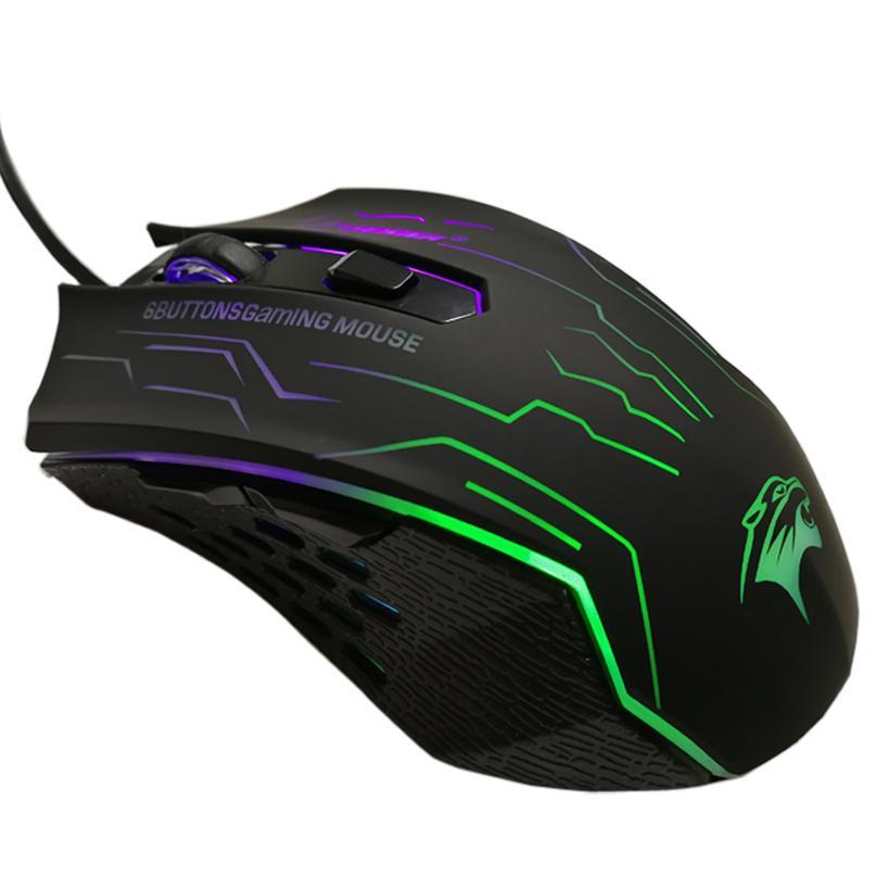 FORKA Silent Click USB Wired Gaming Mouse 6 Buttons 3200DPI