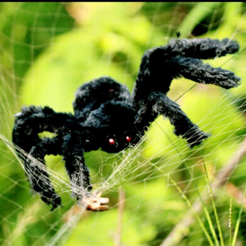 Halloween Horrible Big Black Furry Spider Trick Or Treat Halloween Decoration