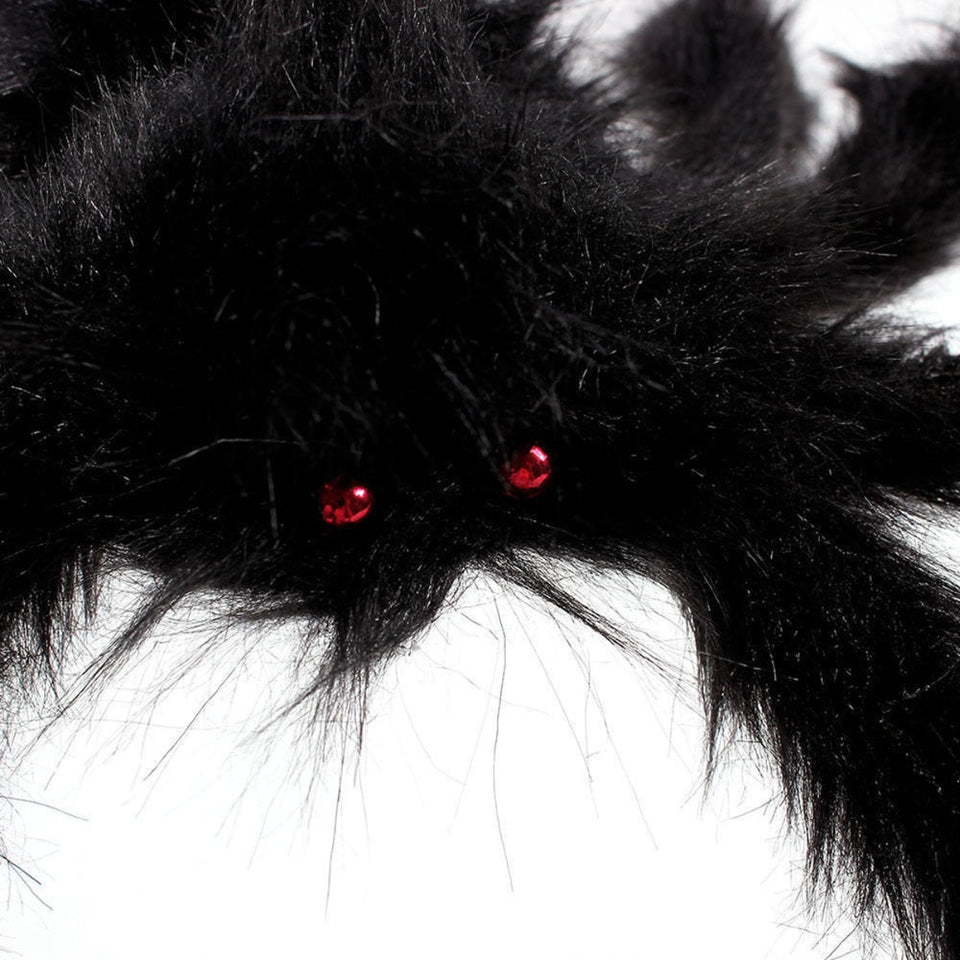 Halloween Horrible Big Black Furry Spider Trick Or Treat Halloween Decoration