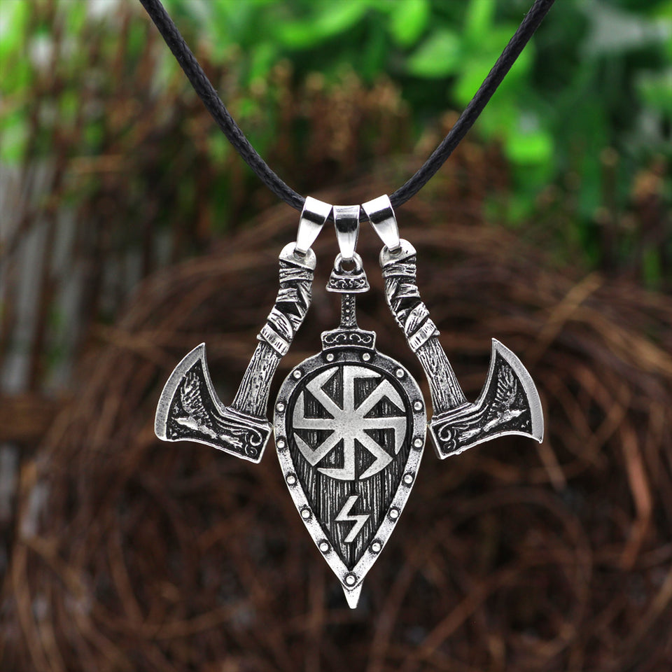 Axe & Shield Pendant Necklace