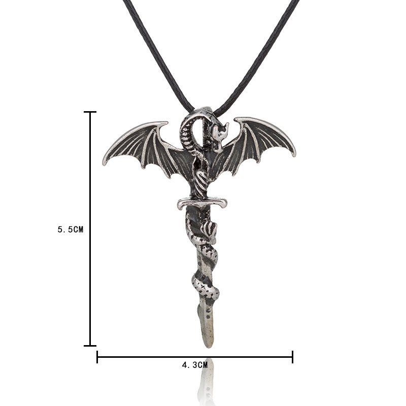 Glow In The Dark Dragon Sword Necklace