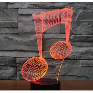 Music Note - 3D Optical Illusion LED Lamp Hologram