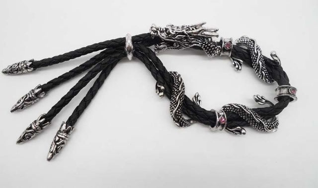 Classic Leather Dragon Bracelet