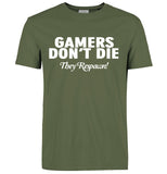 Gamers Don't Die They Respawn Video Game T-Shirt Gamers Don't Die They Respawn Video Game T-Shirt