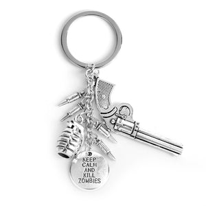 Keep Calm And Kill Zombies Gun Keychain Keep Calm And Kill Zombies Gun Keychain