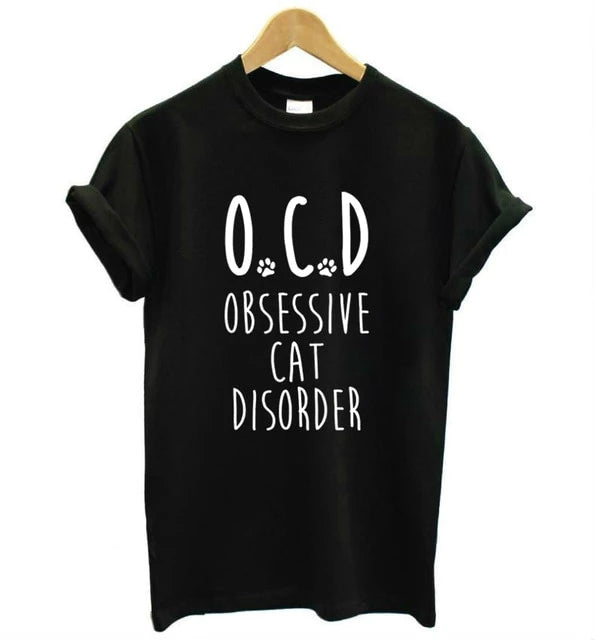 OCD Obsessive Cat Disorder Print Women T-Shirt