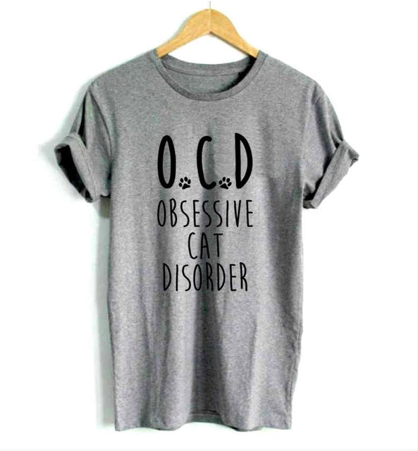 OCD Obsessive Cat Disorder Print Women T-Shirt