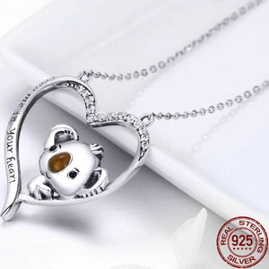 925 Sterling Silver Koala Heart Necklace 925 Sterling Silver Koala Heart Necklace