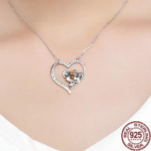 925 Sterling Silver Koala Heart Necklace 925 Sterling Silver Koala Heart Necklace