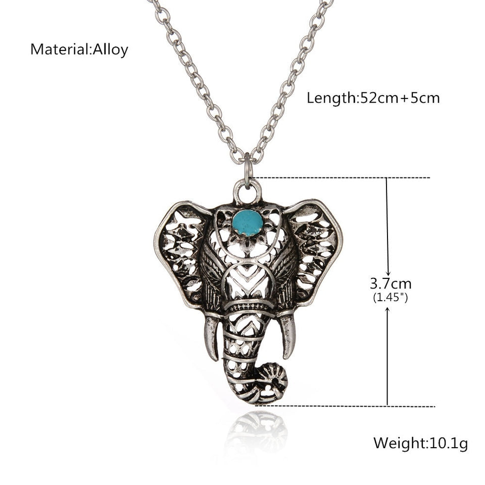 Boho Elephant Pendant Necklace