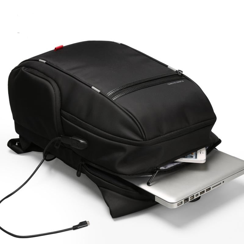 Kingsons 15.6 Charged Series Smart Backpack with USB Port, Black