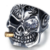 Gold Smoking Skull Ring skull rings for men skull ring skull rings for women