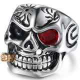 Gold Smoking Skull Ring skull rings for men skull ring skull rings for women