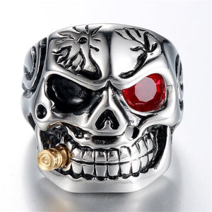 Gold Smoking Skull Ring skull rings for men skull ring skull rings for women