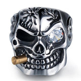 Gold Smoking Skull Ring skull rings for men skull ring skull rings for women