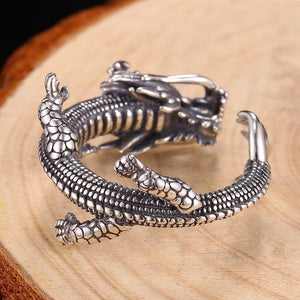 Zircon Eyes Sterling Silver Dragon Ring Zircon Eyes Sterling Silver Dragon Ring