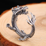 Zircon Eyes Sterling Silver Dragon Ring Zircon Eyes Sterling Silver Dragon Ring