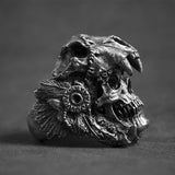 Indian Jaguar Warrior Skull Ring skull rings for men skull ring skull rings for women