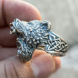 Viking Bear Warrior Stainless Steel Ring viking ring viking wedding rings mens viking rings norse rings nordic rings