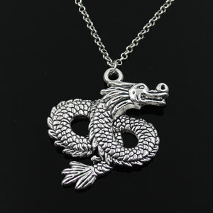 Dragon Pendant Silver Necklace Dragon Pendant Silver Necklace