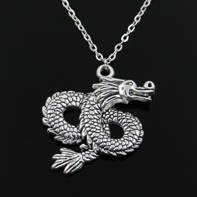 Dragon Pendant Silver Necklace