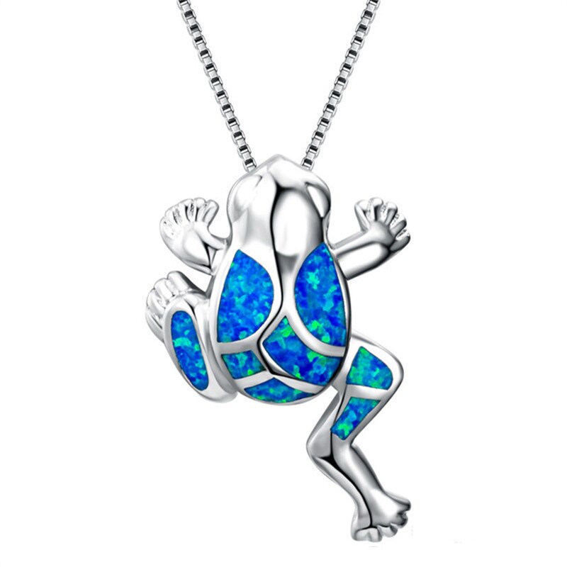 Blue Opal Sea Turtle Pendant Necklace