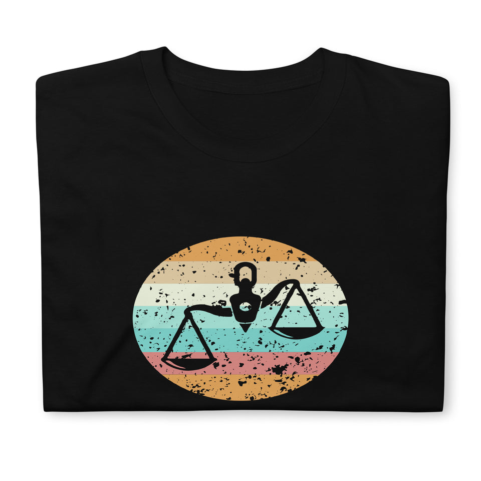 Lawyer Scales Of Justice Retro Sunset T Shirt | Lawyer Tshirt | Lawyer Unisex T-Shirt