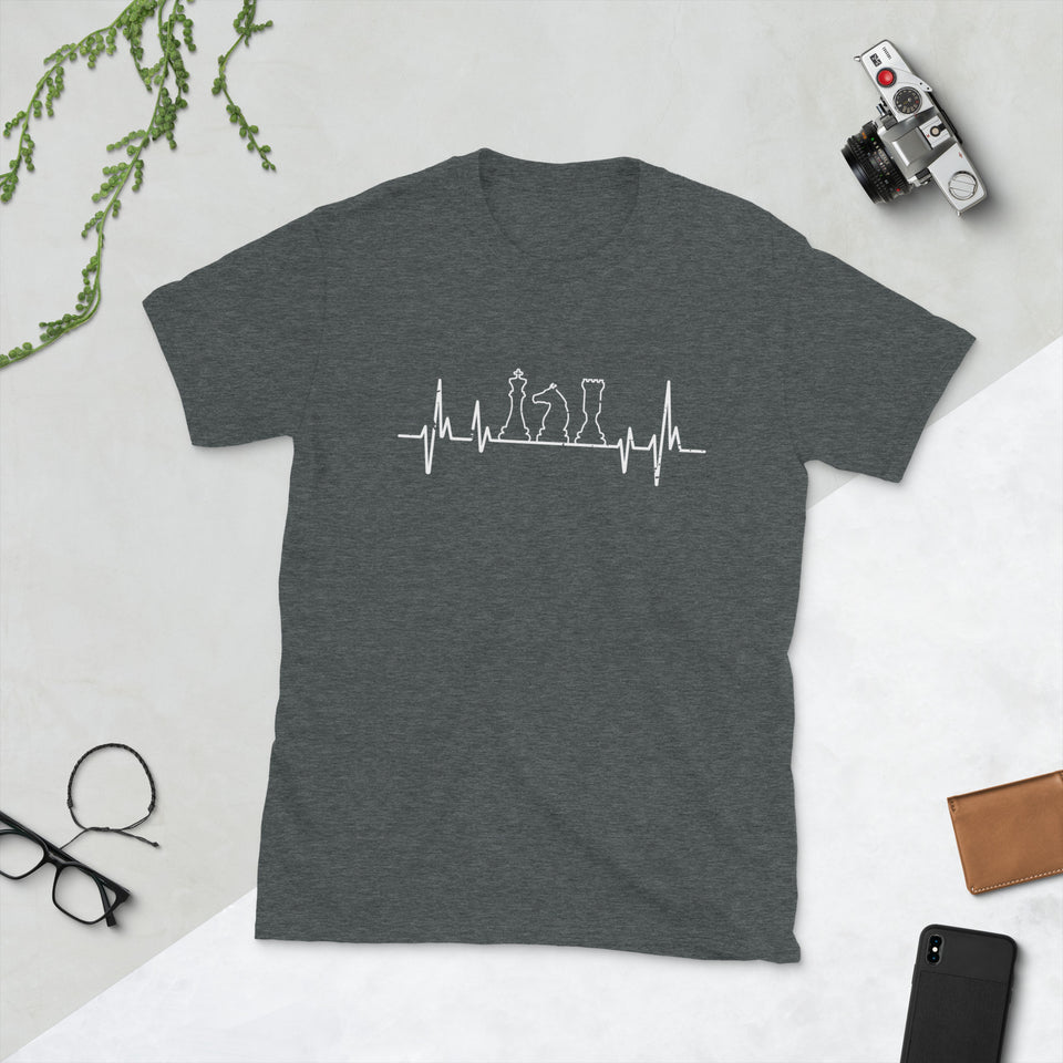 Chess Heartbeat Shirt | Chess Gift Tshirt | Chess Unisex T-Shirt