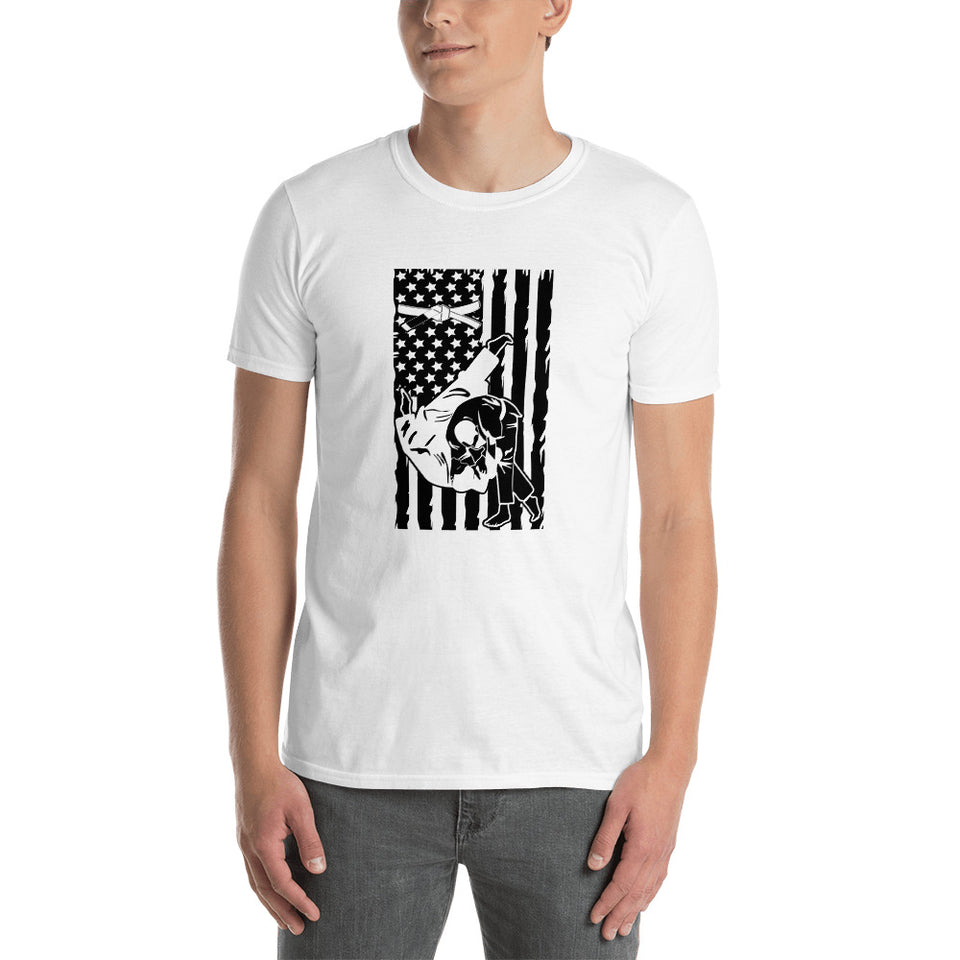 Brazilian Jiu Jitsu Throw Flag White Shirt | BJJ Shirt | Brazilian Jiu-Jitsu Unisex T-Shirt