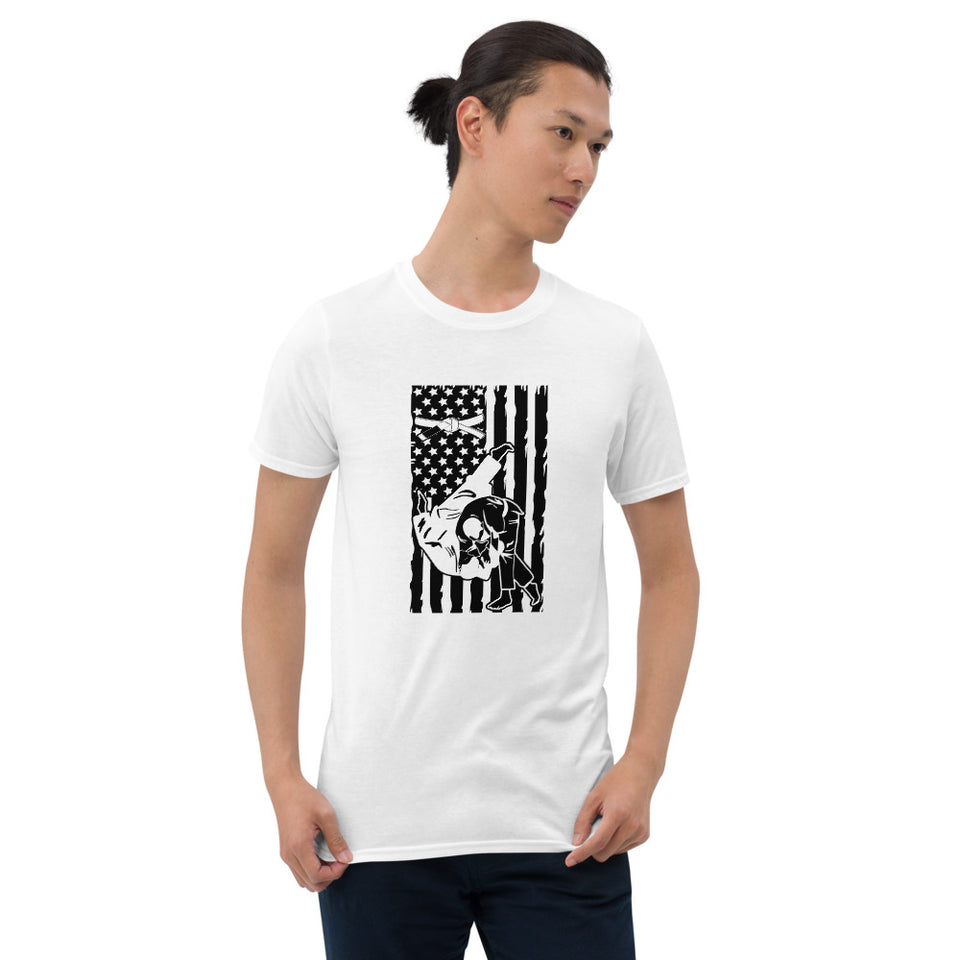 Brazilian Jiu Jitsu Throw Flag White Shirt | BJJ Shirt | Brazilian Jiu-Jitsu Unisex T-Shirt