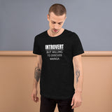 Introvert But Willing To Discuss Manga Unisex Premium T-Shirt Introvert But Willing To Discuss Manga Unisex Premium T-Shirt