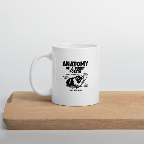 Guinea Pig Anatomy Of A Furry Potato Mug | Guinea Pig White glossy Mug